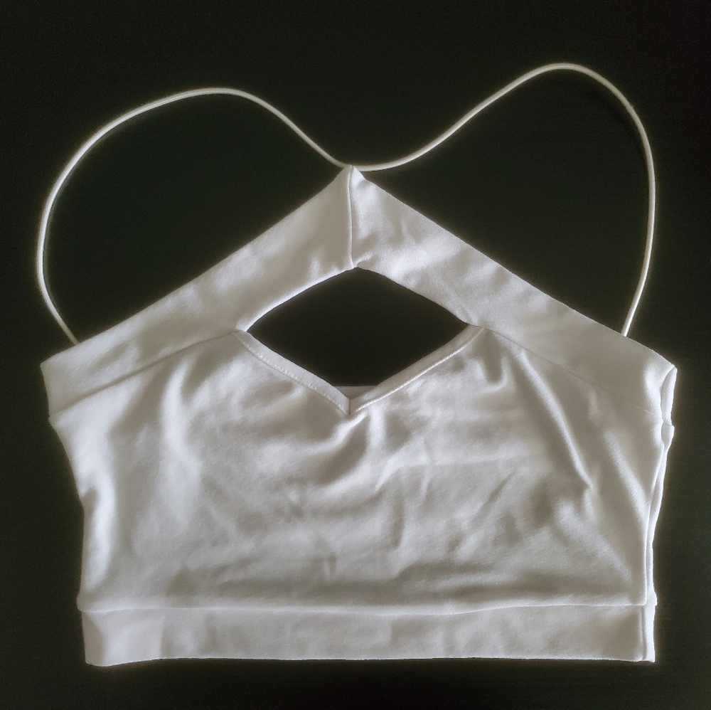 Boohoo White Strappy Crop Top